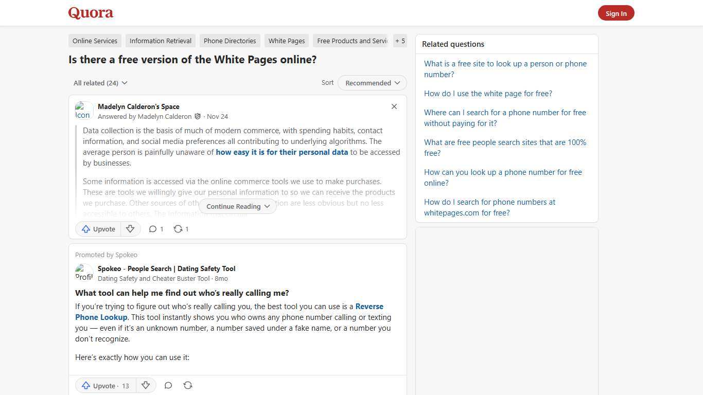 Is there a free version of the White Pages online? - Quora